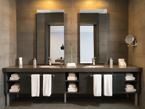 Free Photo of Mirrors in Bathroom Stock Photo