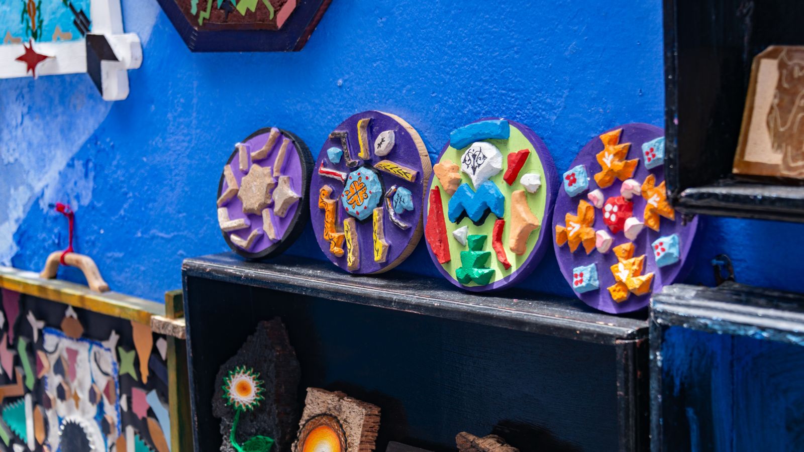Colorful artistic wall decorations, Rwanda