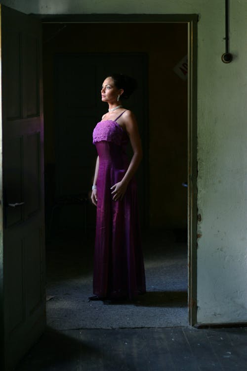 Free Woman Wearing Purple Gown Stock Photo
