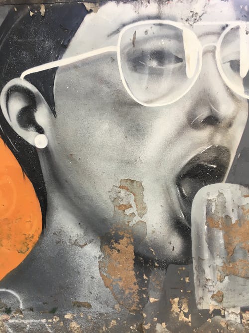 Graffiti of Woman Licking Popsicle