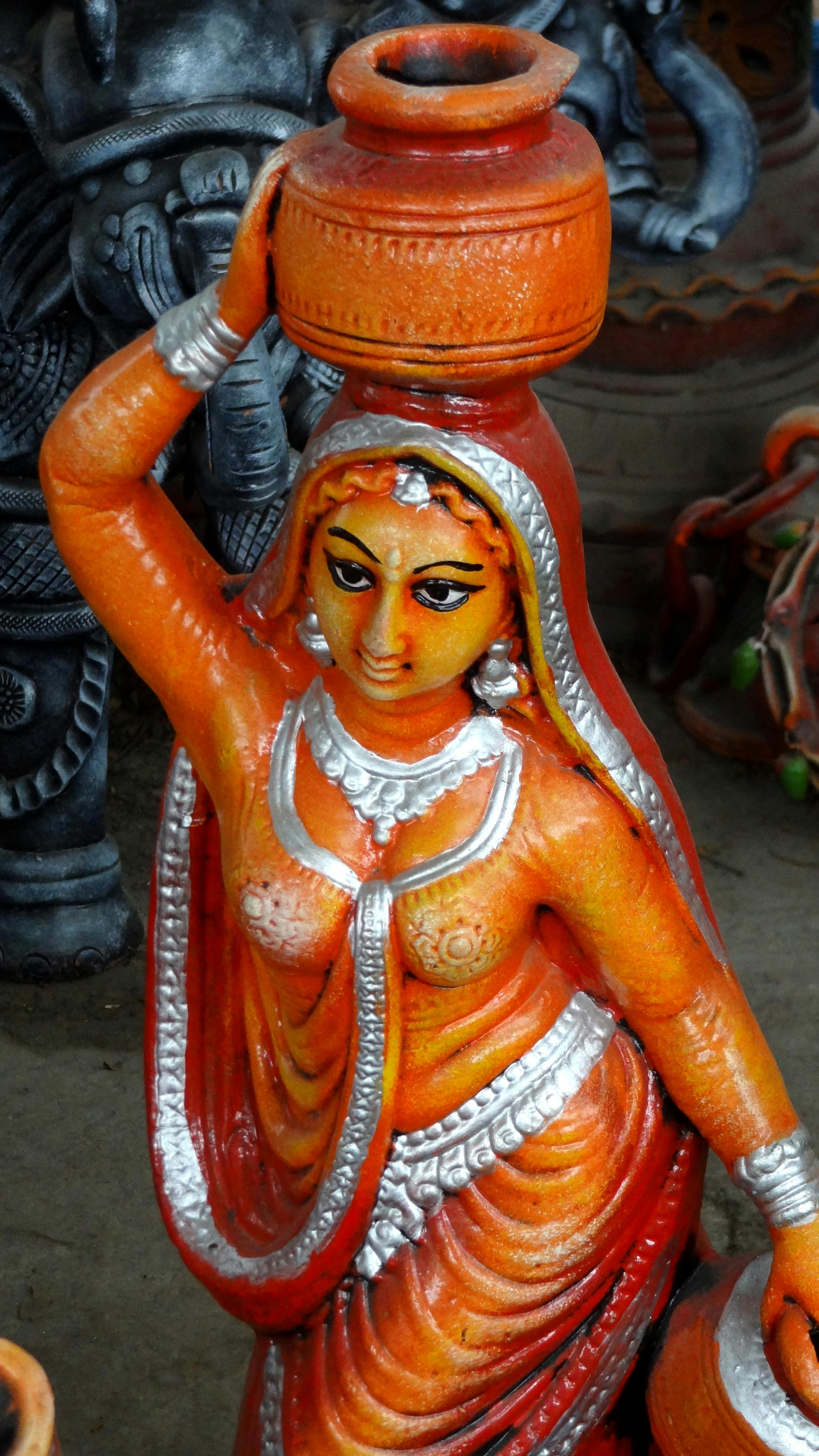 Close-up of Statue in Temple