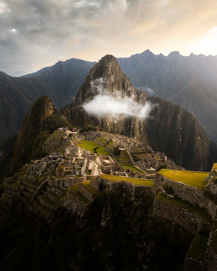 Aerial Photography Of Machu Picchu In Peru