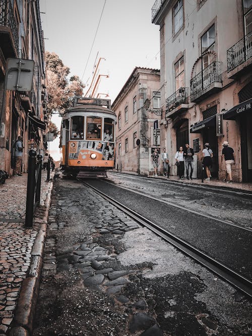 Orange And White Tram