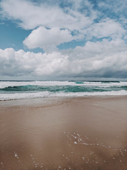 Photo of Seashore Under Cloudy Sky