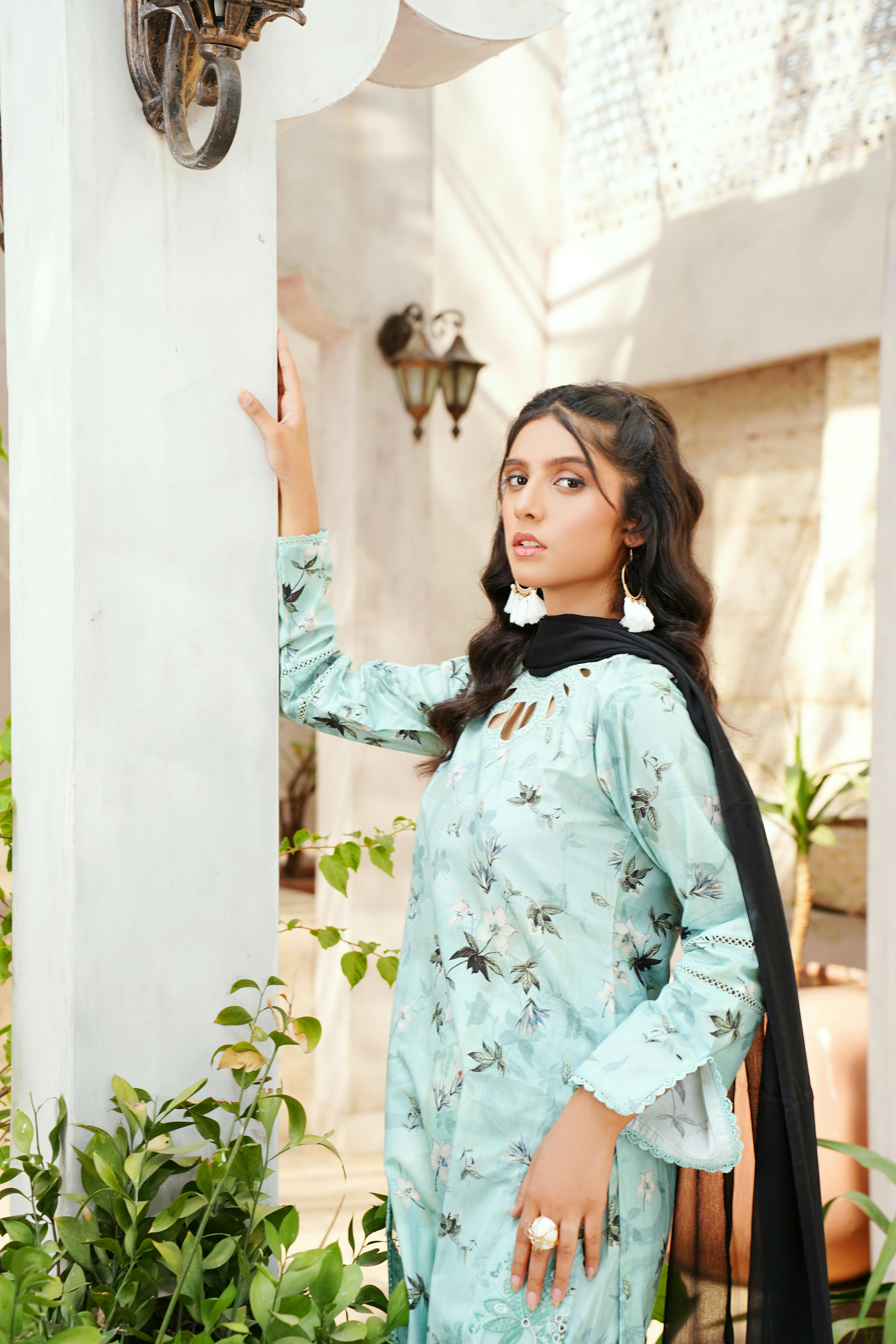 Portrait of a woman in traditional attire, showcasing cultural elegance in Lahore, Pakistan.