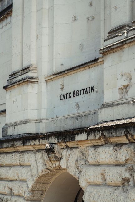 Exterior view of the Tate Britain Museum, a notable cultural landmark in London, UK.