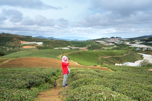 Persona De Pie Sobre El Campo De Hierba