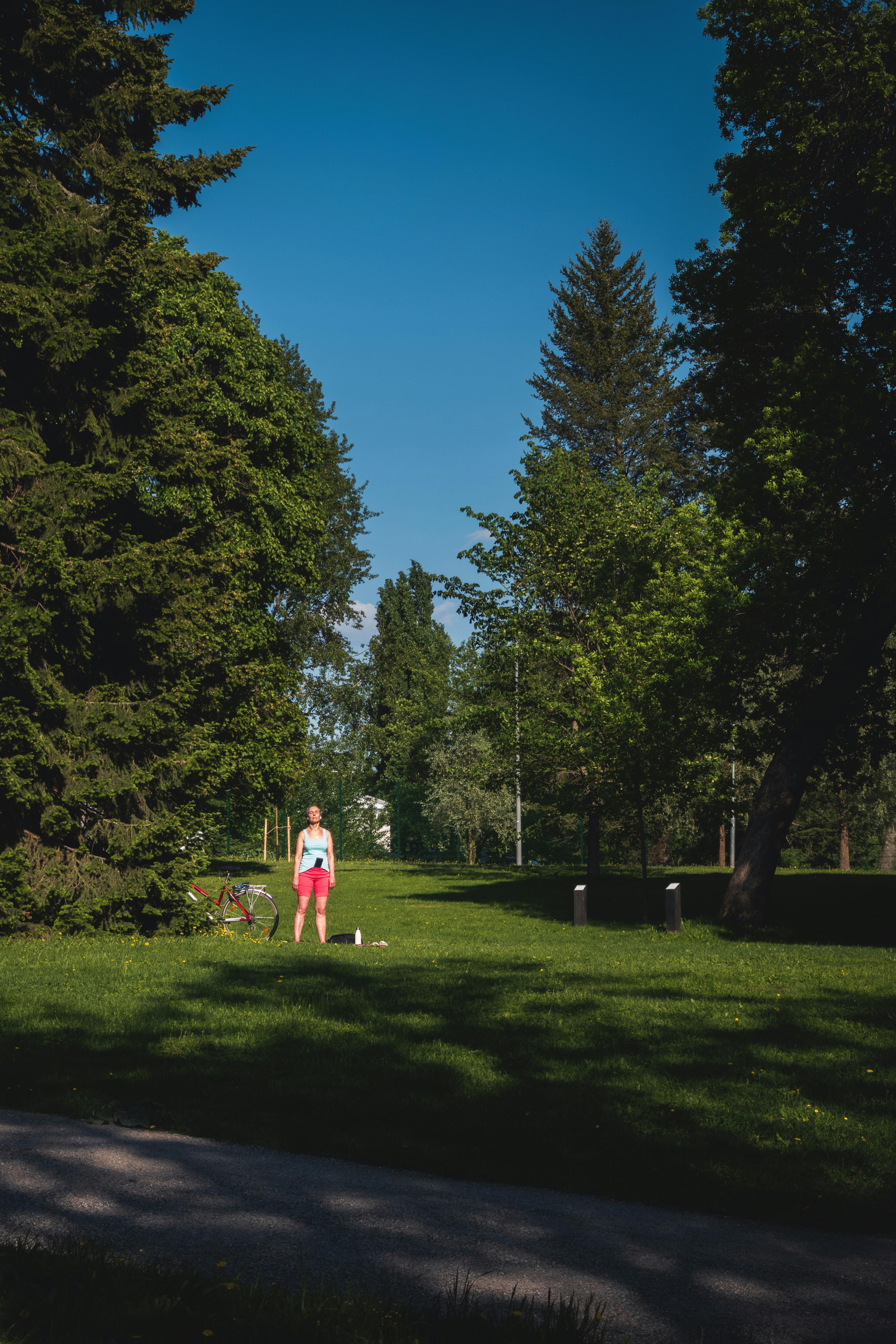 Woman outdoors enjoying comfortable movement