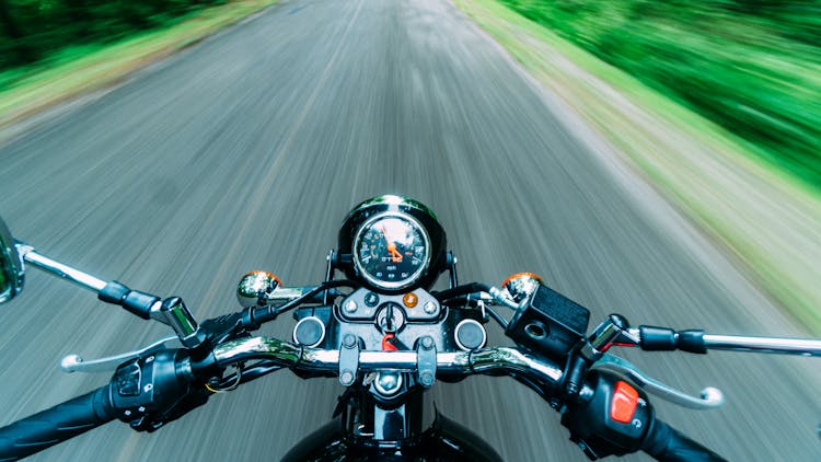 Black Motorcycle On Road