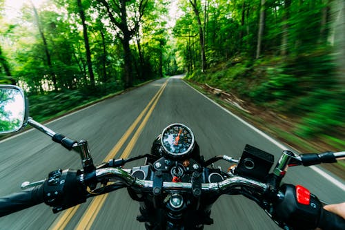 Motor Bike Running Close-up Photography