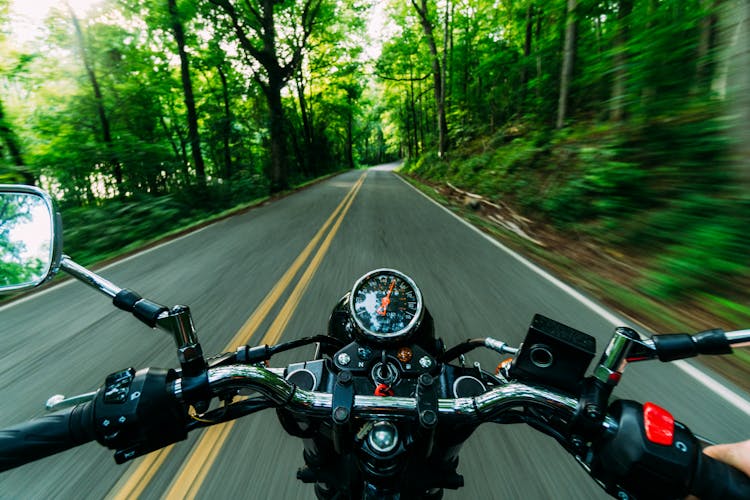 Motor Bike Running Close-up Photography