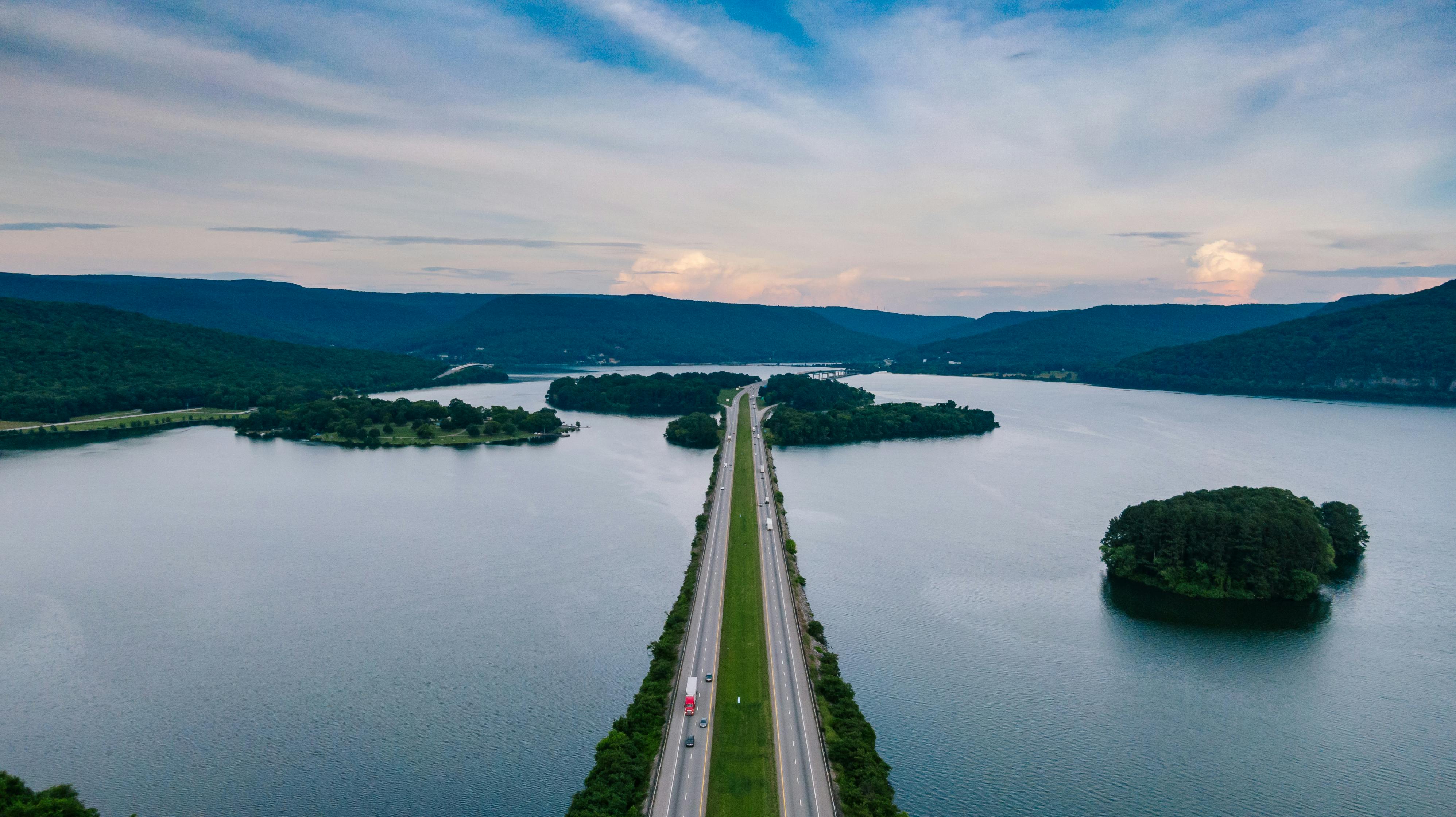 Road Surrounded by Water · Free Stock Photo