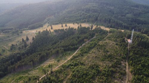 Free A stunning aerial shot of a lush, forested landscape in Schirmeck, France, showcasing rural beauty. Stock Photo