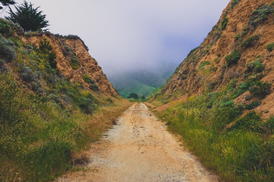 Narrow Ridge Path Thick fog over green mountains and narrow path among hills · Free Stock ...