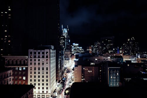 Foto De City Scape Buildings At Night