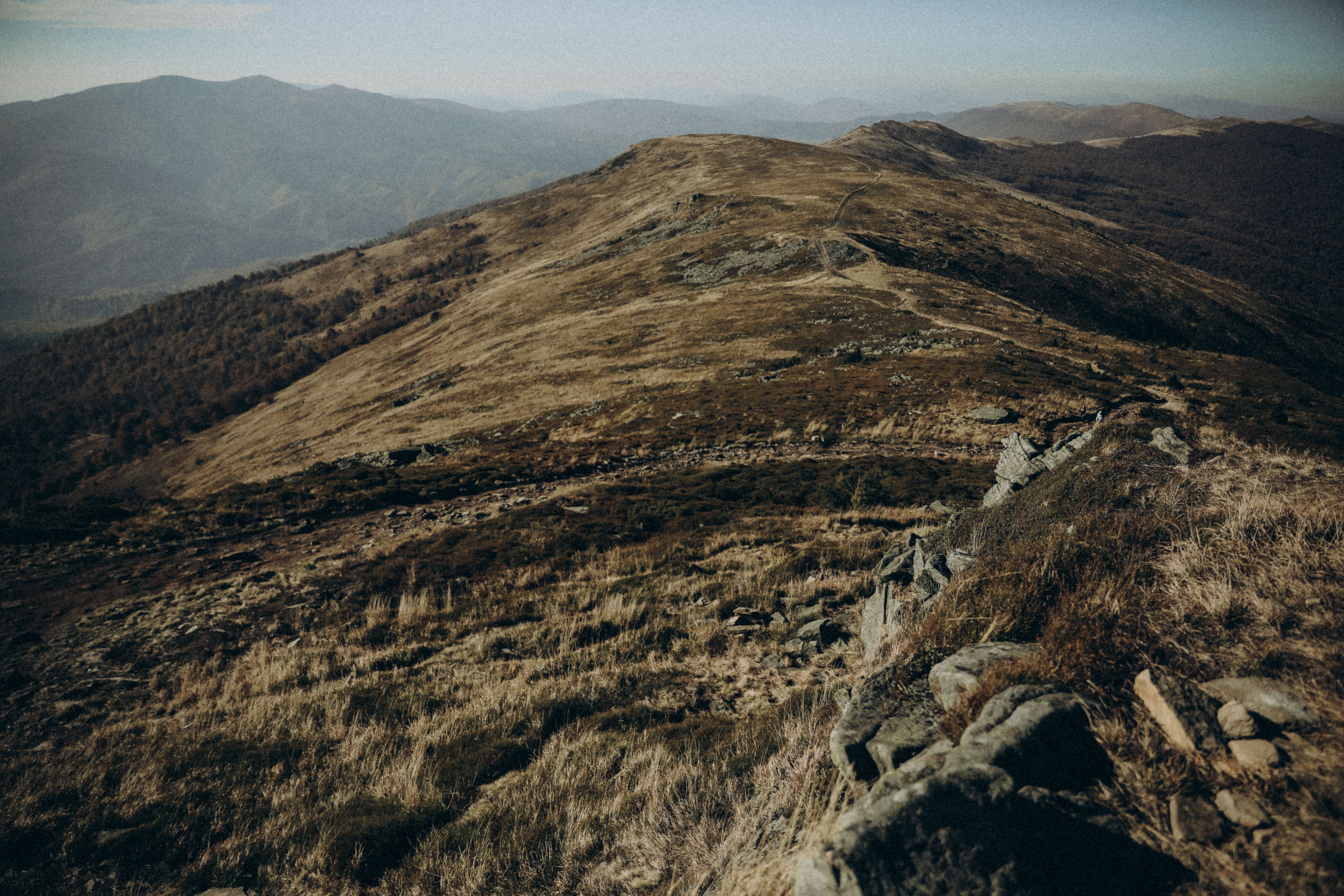 A ridgeline catching the first light