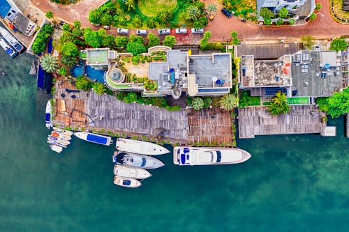 Bird's-eye View of Yachts and Boats