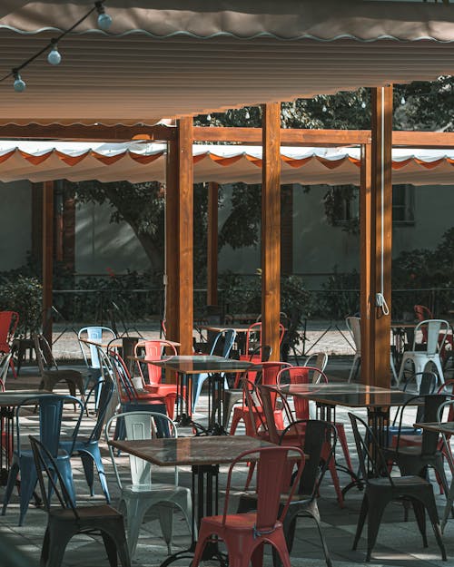 Tables and Chairs Under Canopy