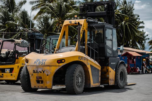 Parked Yellow Forklift Truck