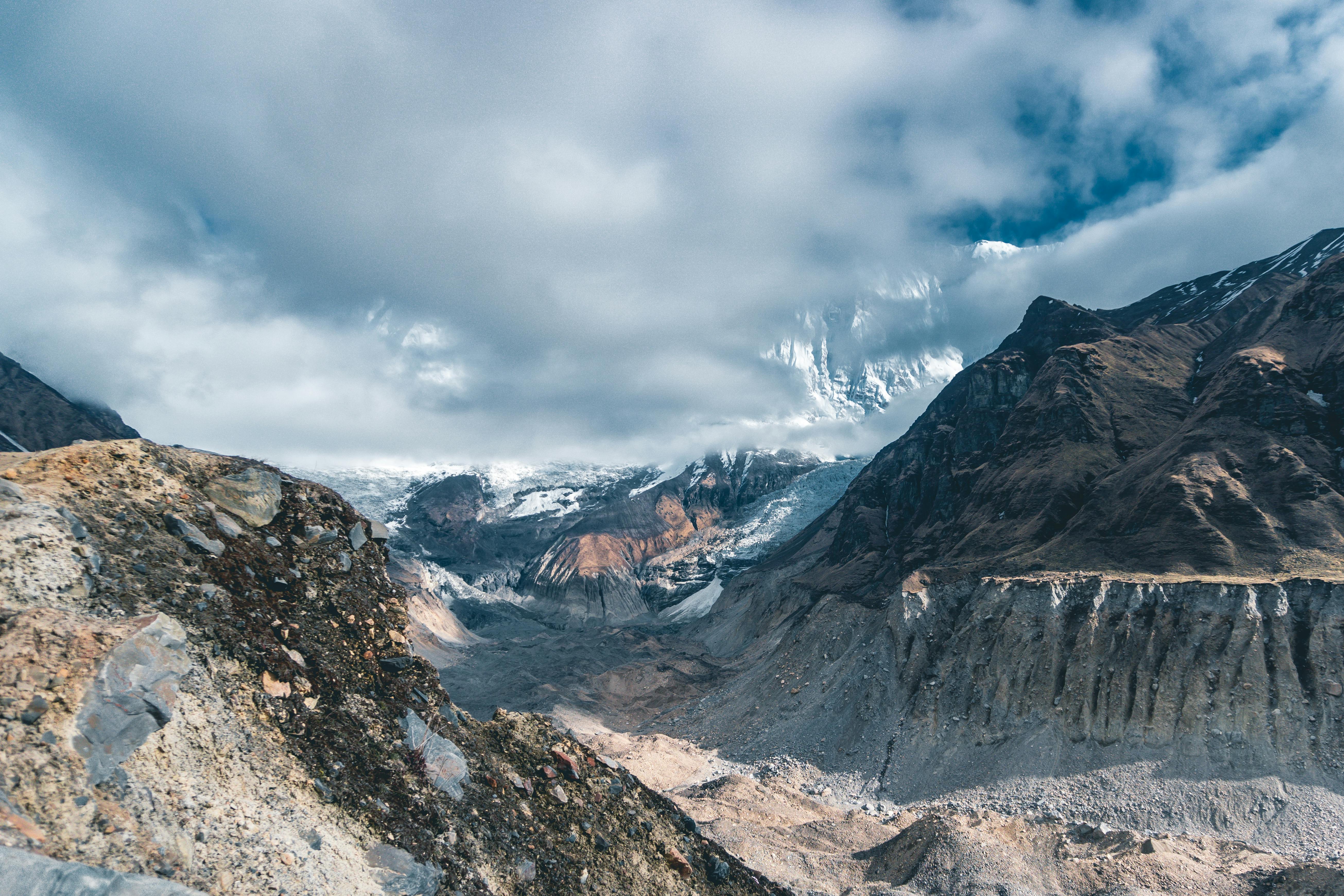 Majestic Annapurna Base Camp landscape in Himalayas, perfect for trekking and adventure.