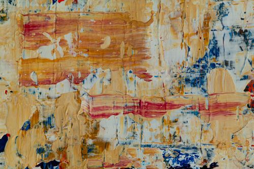 Free Colorful abstract acrylic painting showcasing vibrant layers and patterns in modern art style. Stock Photo