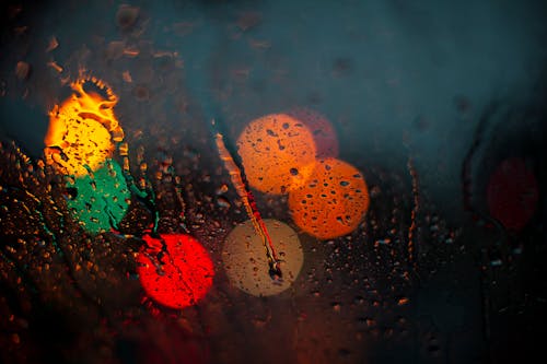 Close-Up Photo of Waterdrops on Glass