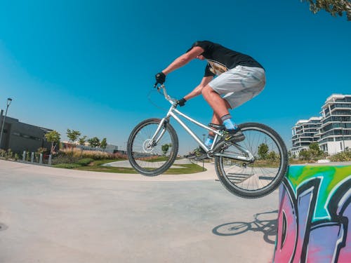 Photo of a Person Doing Bike Stunt