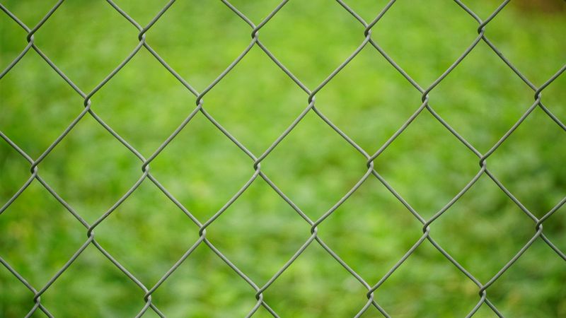 Close up of chain mesh fence wire