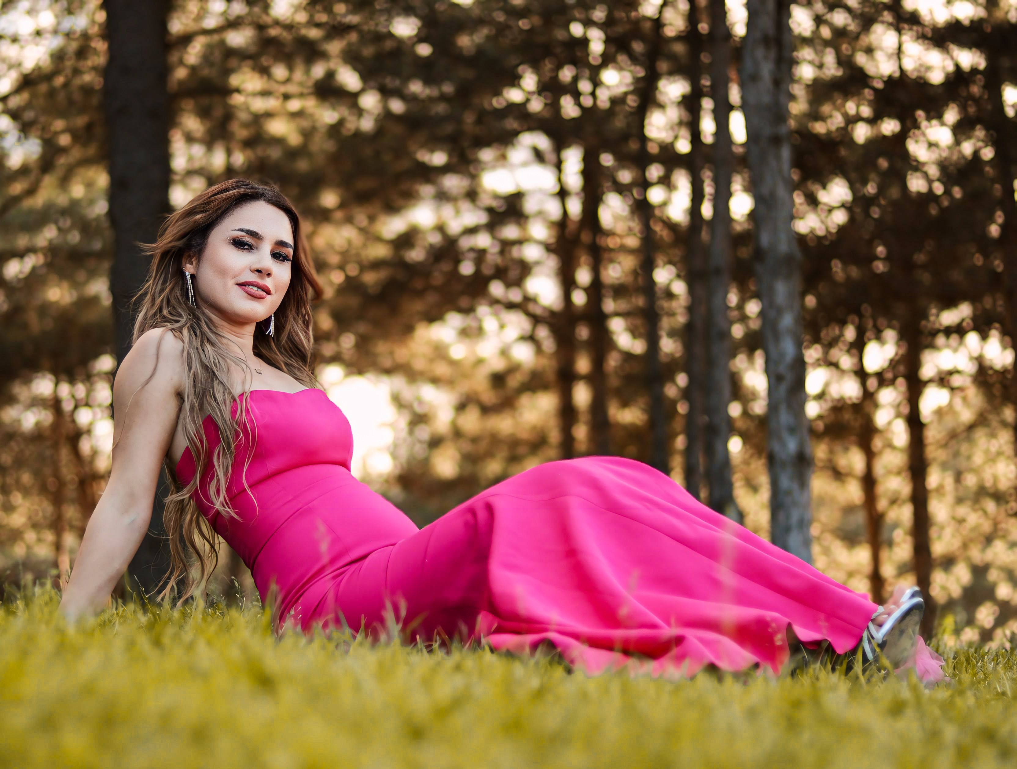Woman in a Pink Dress · Free Stock Photo
