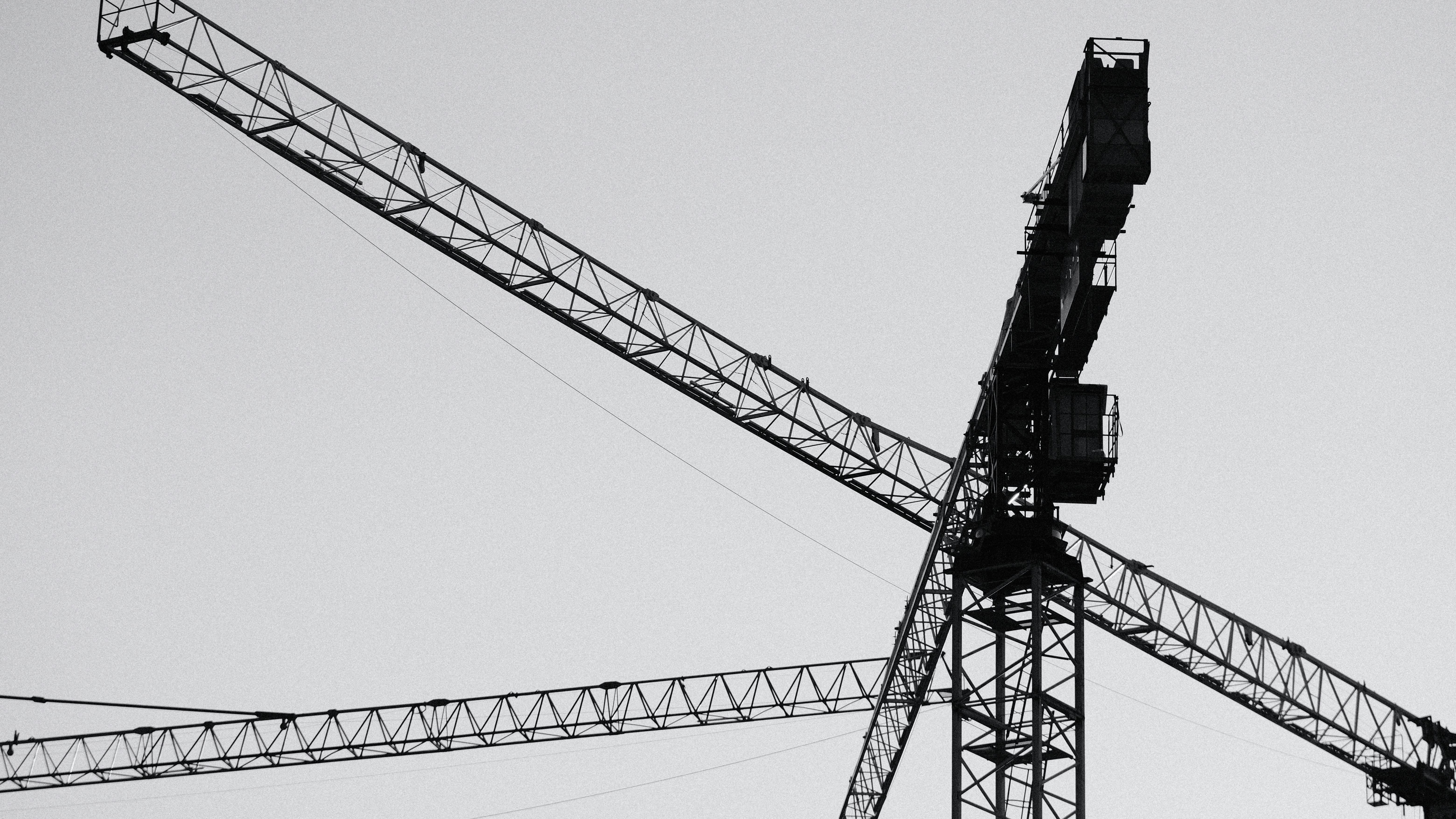 Construction Crane in Black and White