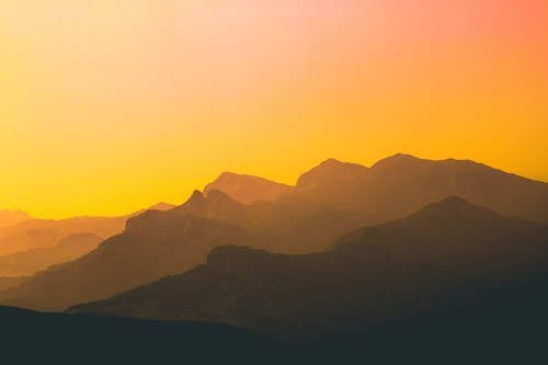 Free stock photo of dark, golden hour, mountains