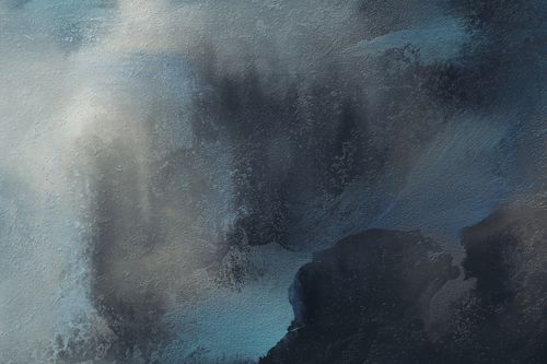 Free Abstract artwork featuring textured gray and blue hues with a cloud-like appearance. Stock Photo