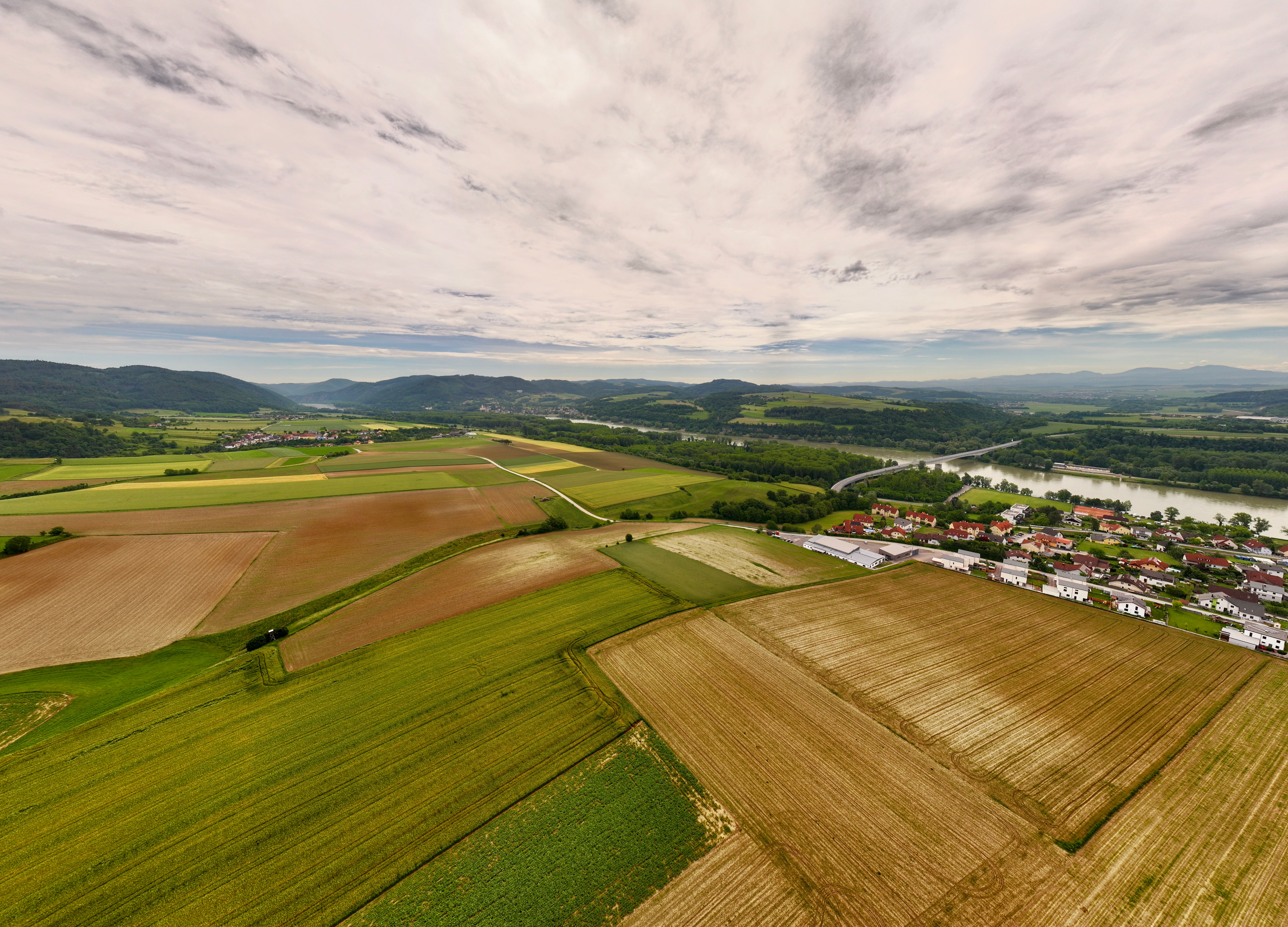 Drone Shot of Croplands · Free Stock Photo