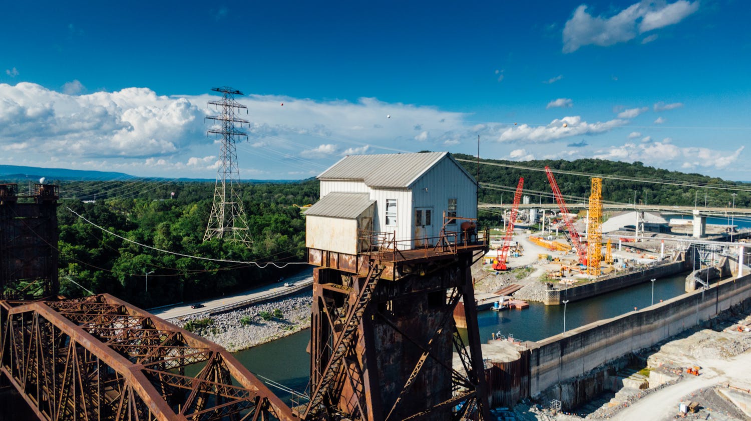 Construction site aerial