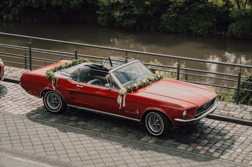 Základová fotografie zdarma na téma automobilový, červená, ford-mustang