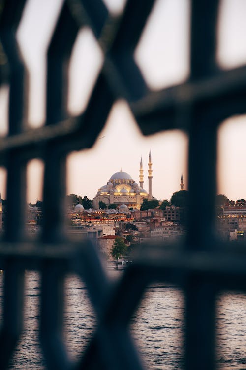 The view of the blue mosque from a window