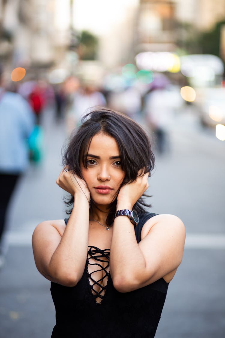 Photo Of Woman Holding Her Hair