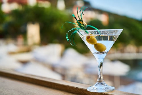 Free Close-Up Photo of Martini With Olives Stock Photo
