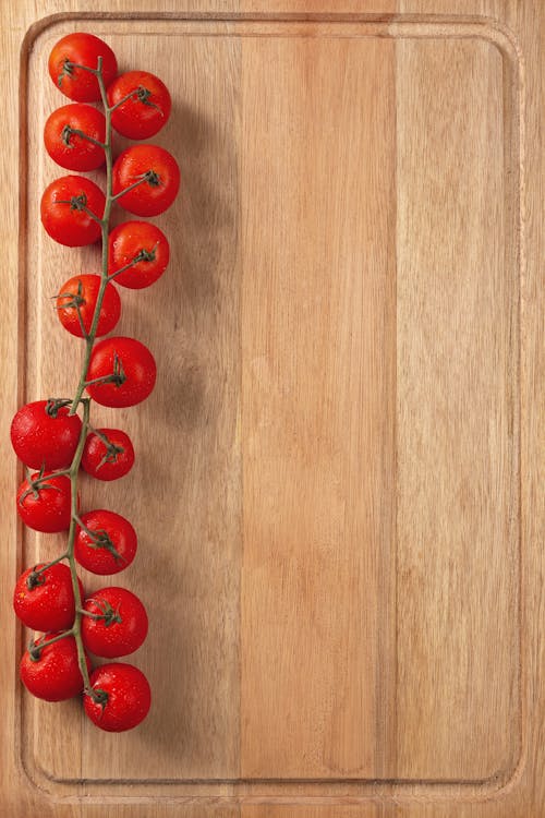 Cocktail Tomatoes on Cutting Board