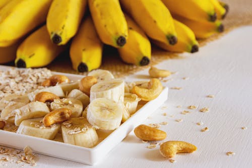 Kostnadsfri bild av bananer, cashewnötter, matfotografi