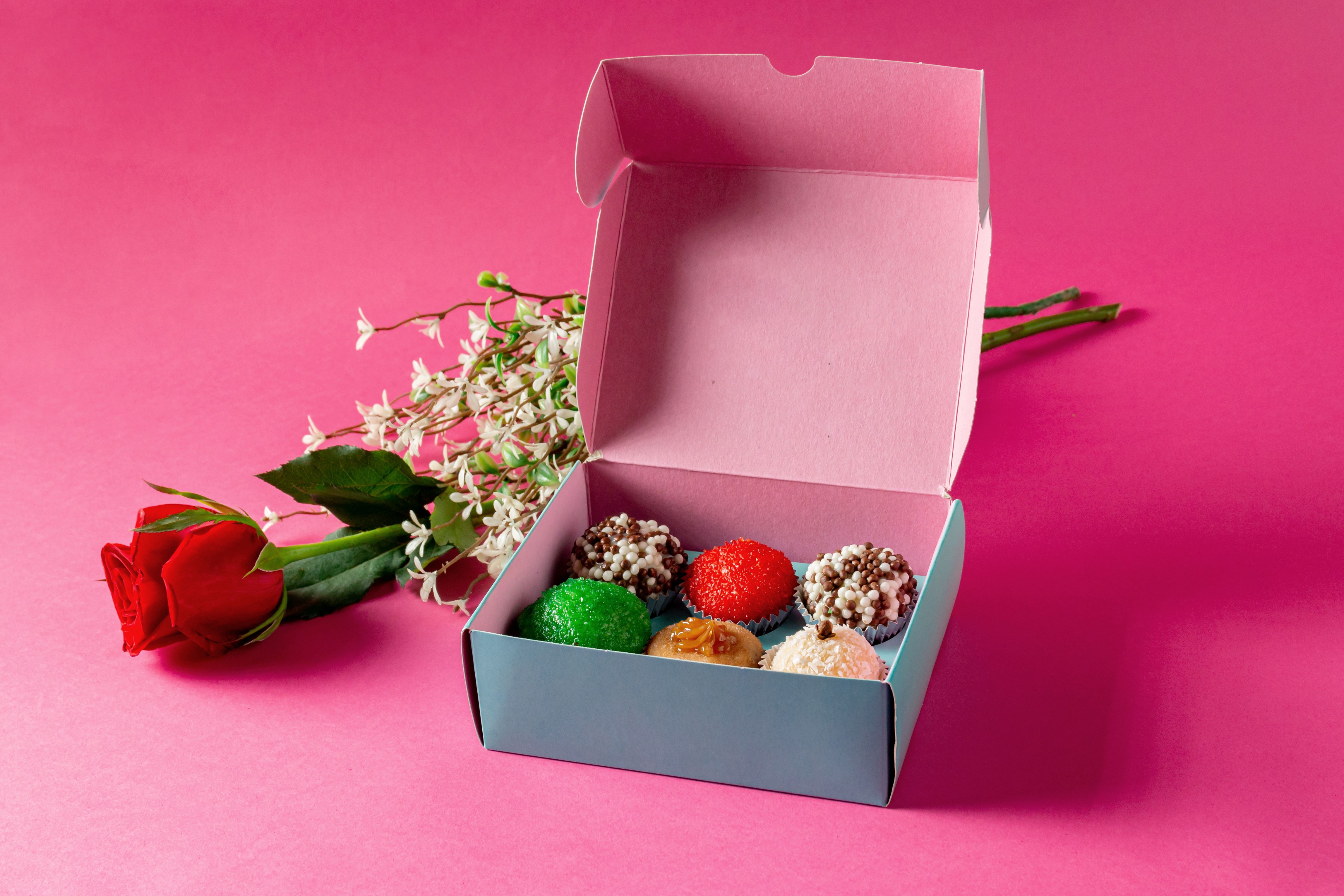 Sweet Box with Red Rose