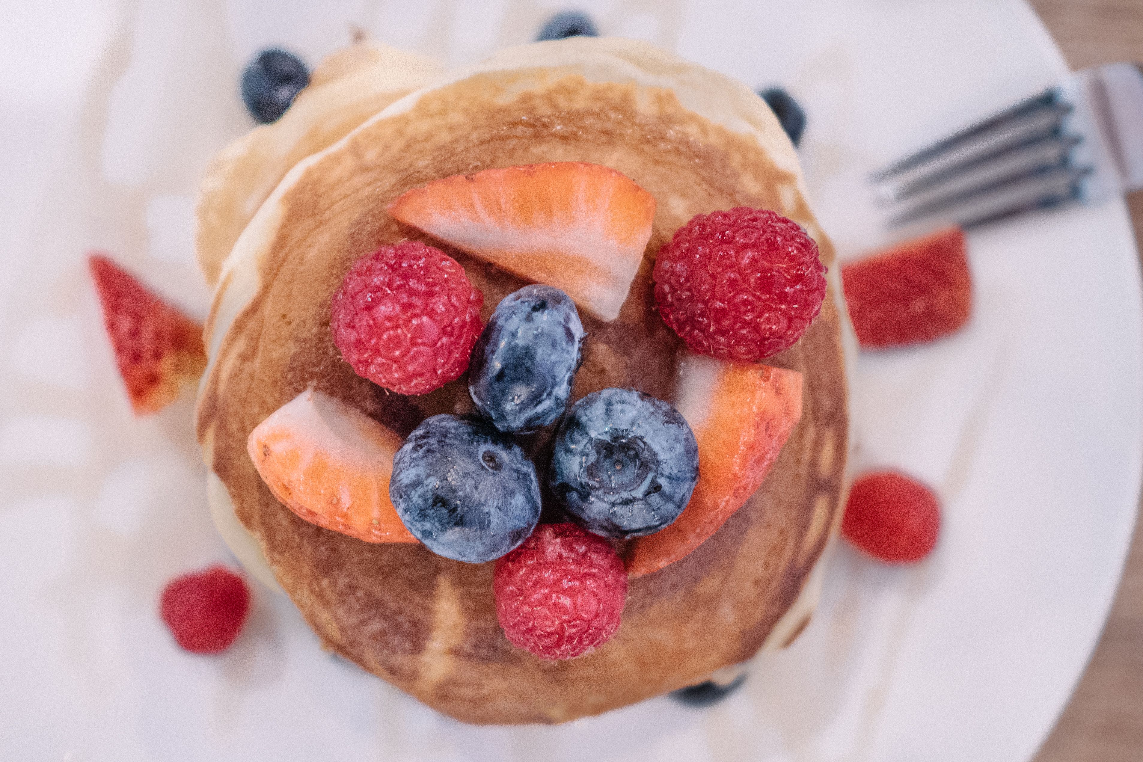 Pancakes With Fruits Free Stock Photo pancakes-with-fruits-free-stock-photo