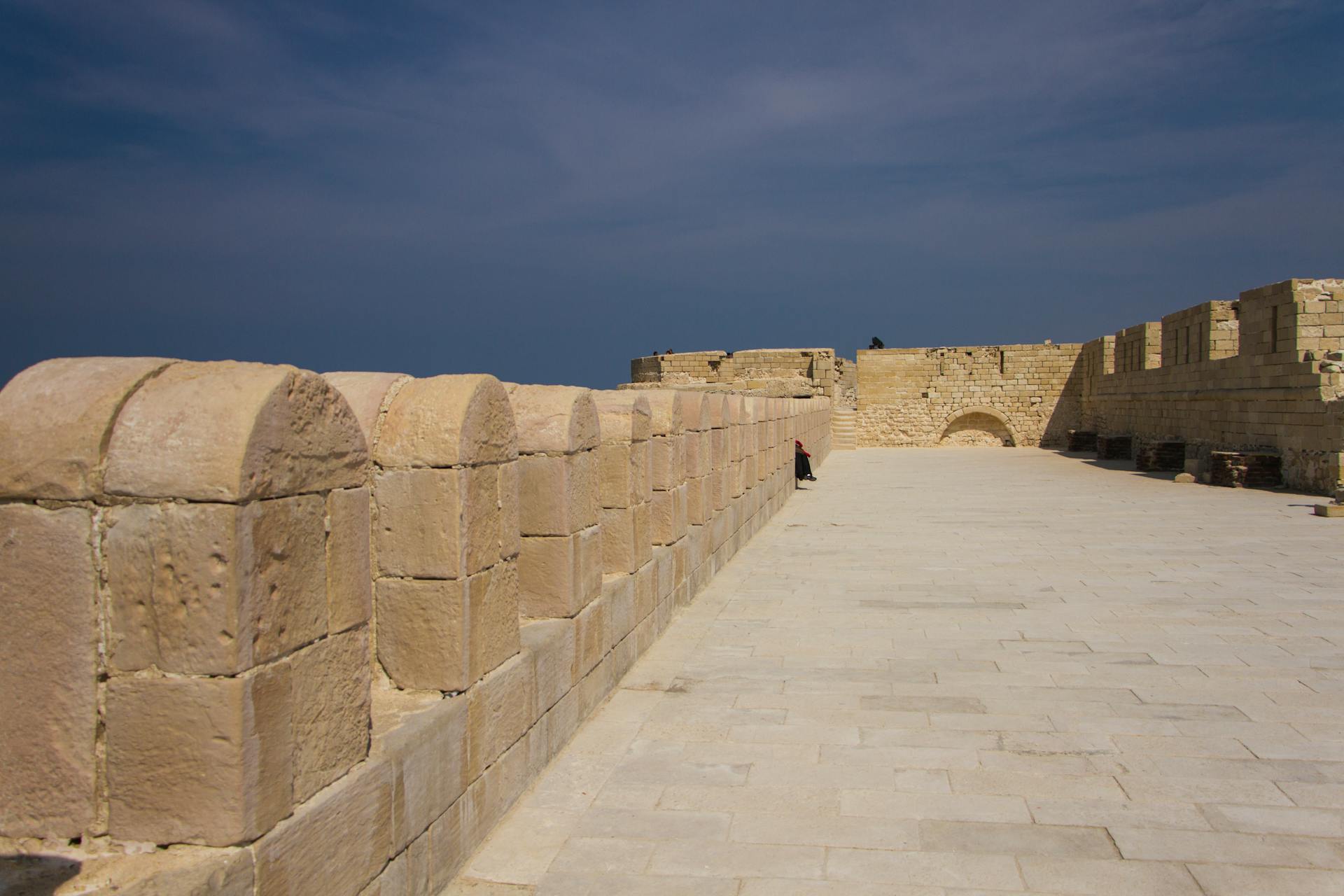 Battlements of the 15th Century Qaitbay Citadel in Alexandria