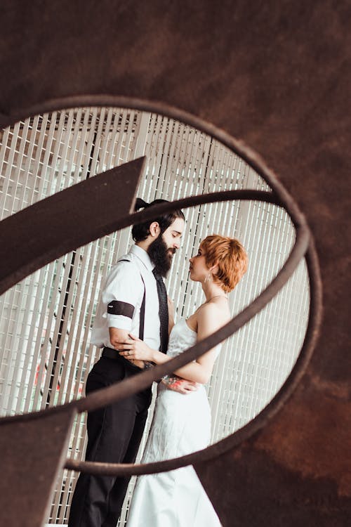 Couple in White Dress and Dress Shirt