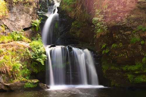 Free Time-Lapse Photography of Waterfalls Stock Photo