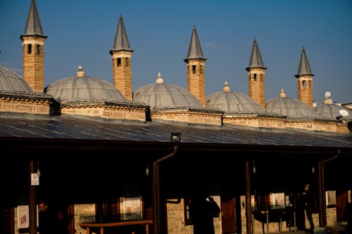 The minarets of the mosque in the old town of konya