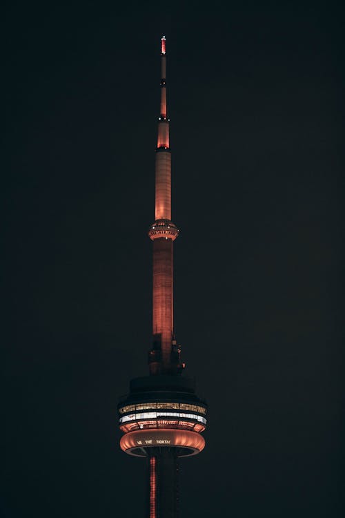 Free Photo of CN Tower During Nighttime Stock Photo