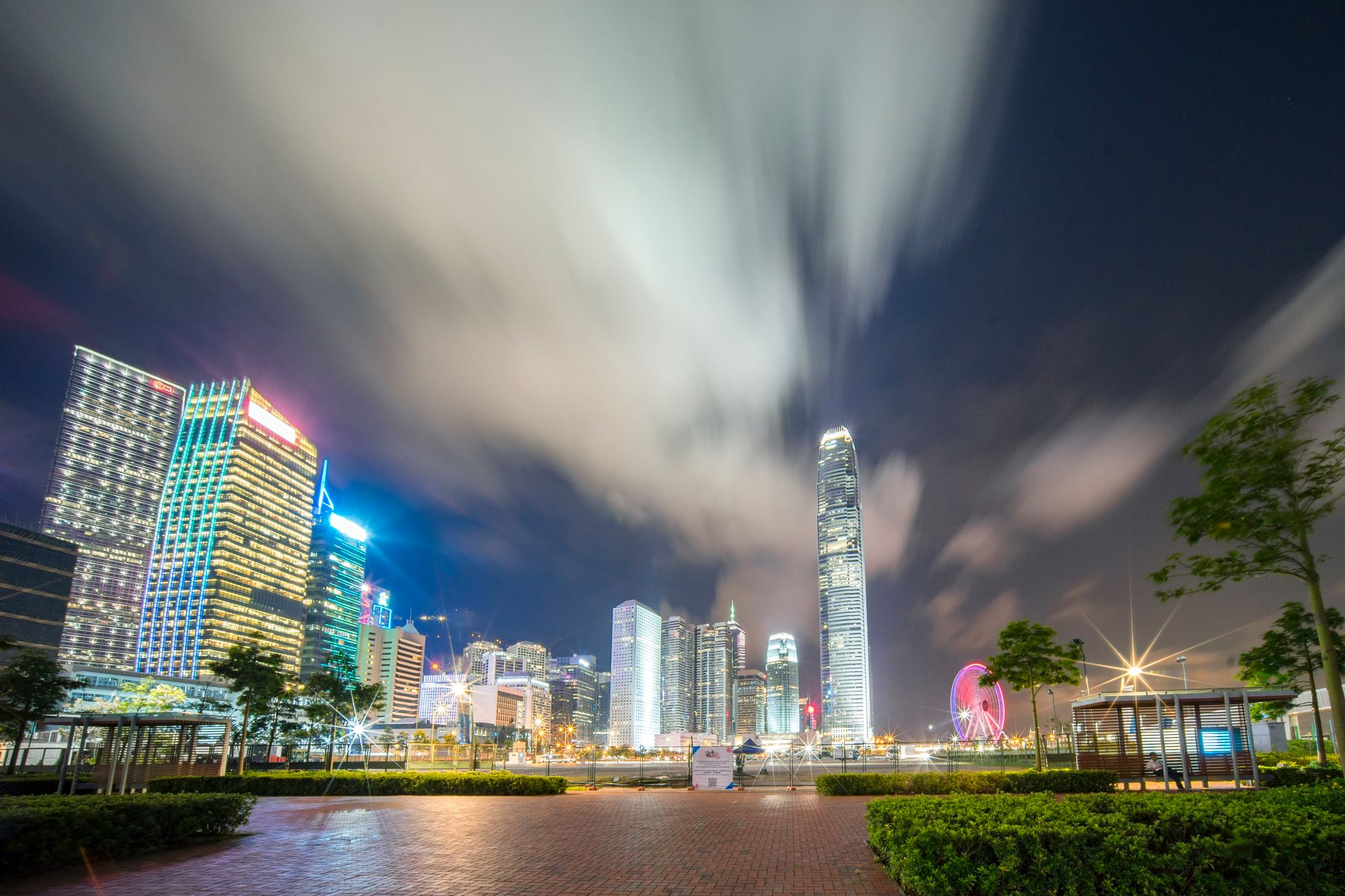 香港中環國際金融中心夜景