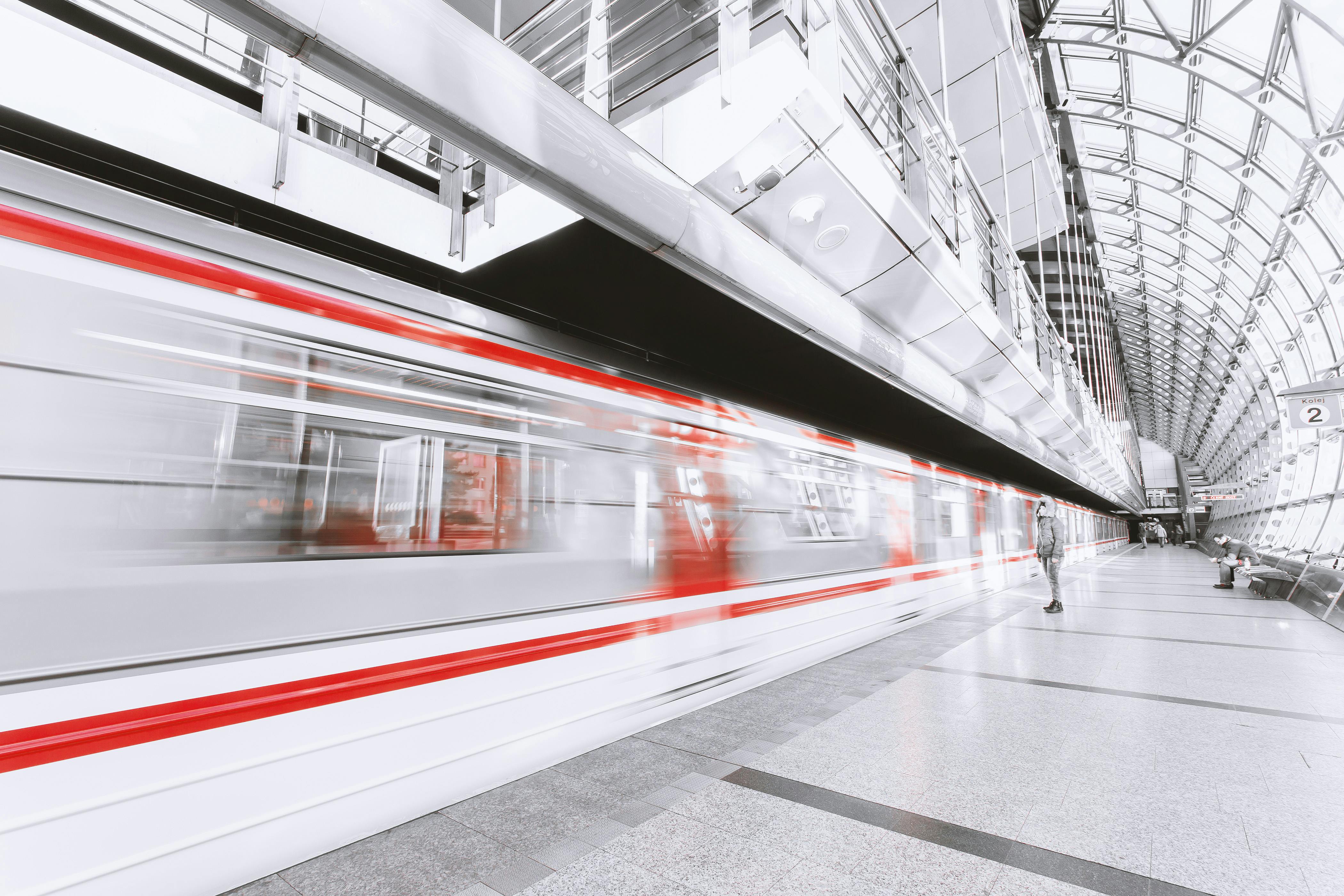 Abstract Zoom Blur Train Station Stock Photo - Image of physical