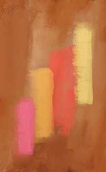 Colorful abstract artwork featuring pastel brush strokes on a textured canvas background.